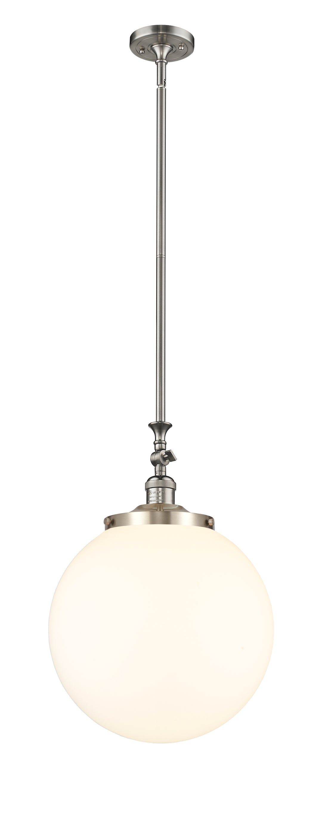 Innovations Lighting Beacon 14" Mini Pendant - Brushed Satin Nickel Mini-Pendants Innovations Lighting Matte White ; Glass Type: Frosted  