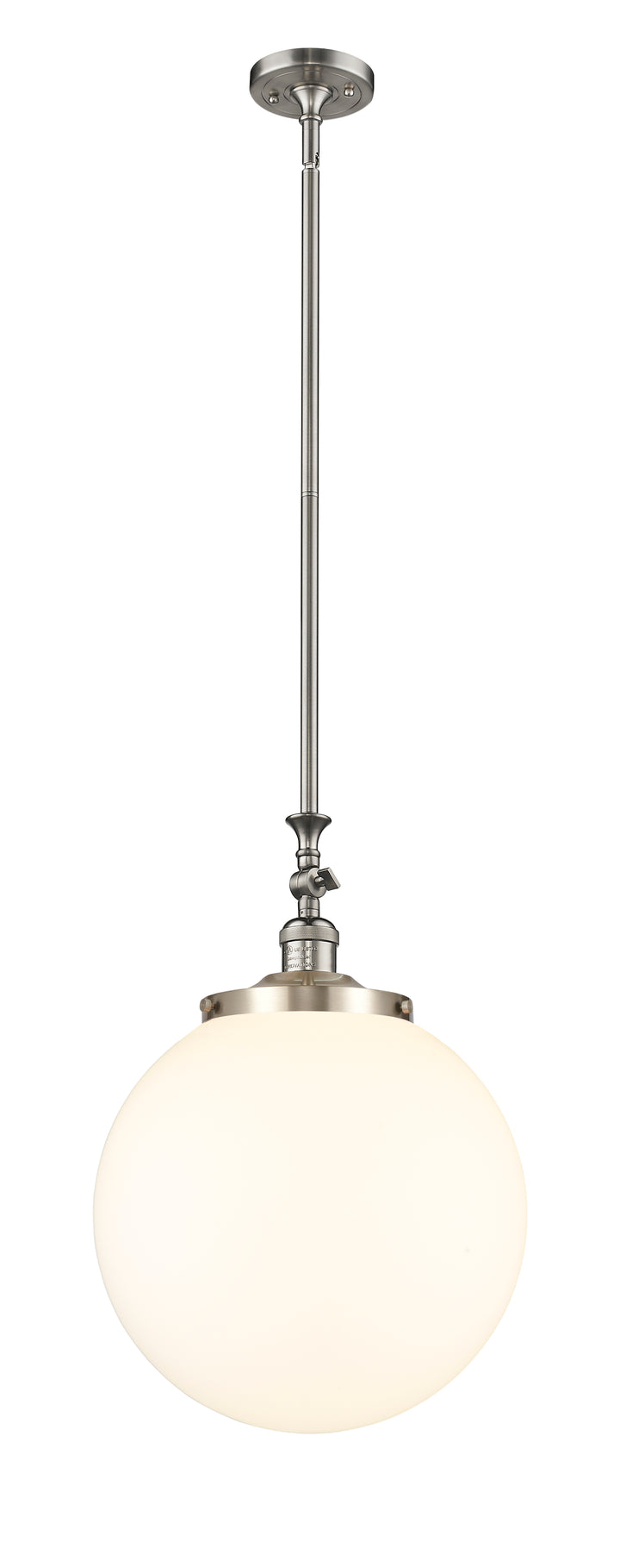 Innovations Lighting Beacon 14" Mini Pendant - Brushed Satin Nickel Mini-Pendants Innovations Lighting Matte White ; Glass Type: Frosted  