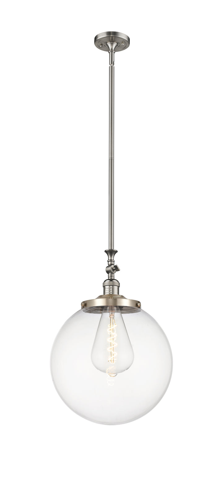 Innovations Lighting Beacon 14" Mini Pendant - Brushed Satin Nickel Mini-Pendants Innovations Lighting Clear ; Glass Type: Transparent  