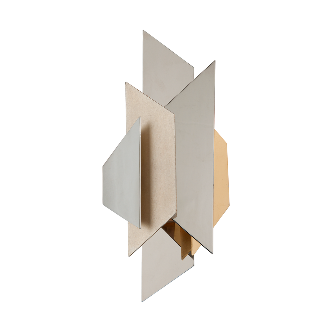 Corbett Lighting Modernist Wall Sconce Wall Sconces Corbett POL SS W SILVER/GOLD LEAF 8.75x18.5 