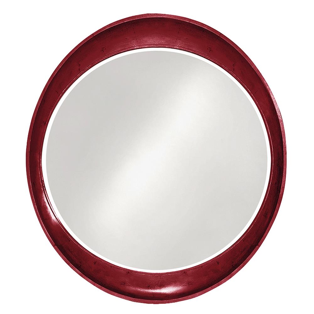 Howard Elliott Collection Ellipse Mirror - Glossy Burgundy Mirrors Howard Elliott Collection   