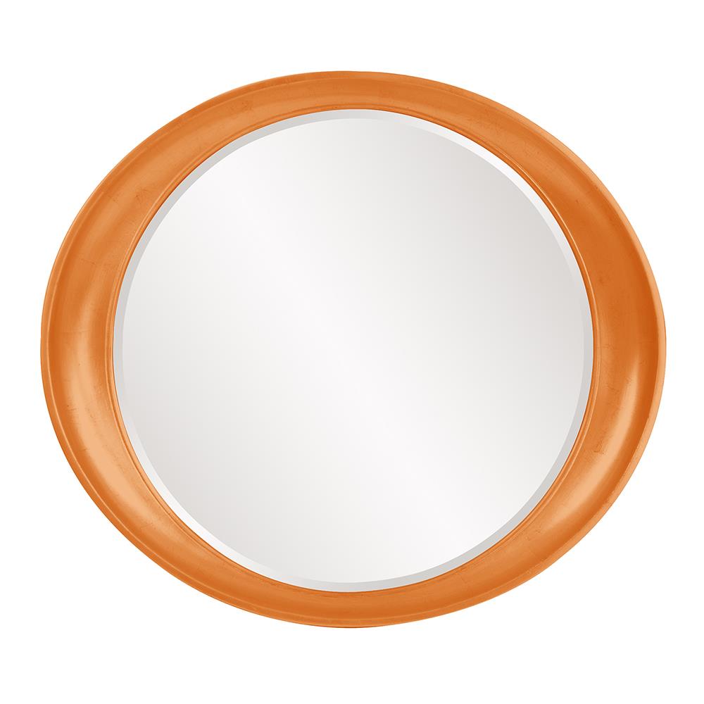 Howard Elliott Collection Ellipse Mirror - Glossy Orange Mirrors Howard Elliott Collection   