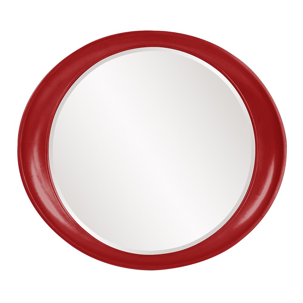 Howard Elliott Collection Ellipse Mirror - Glossy Red Mirrors Howard Elliott Collection   