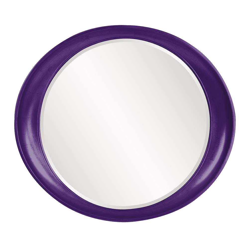 Howard Elliott Collection Ellipse Mirror - Glossy Royal Purple Mirrors Howard Elliott Collection   