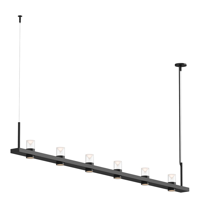 Sonneman Intervals® 8' Linear LED Pendant with Clear w/Cone Uplight Trim