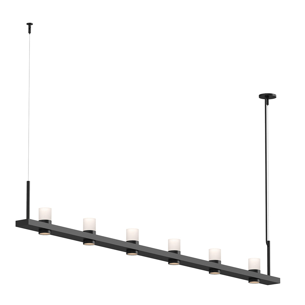 Sonneman Intervals® 8' Linear LED Pendant with Etched Cylinder Uplight Trim