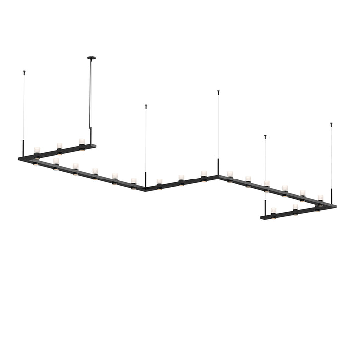 Sonneman Intervals® 4' x 16' Zig-Zag LED Pendant Etched Cylinder Uplight Trim Pendants Sonneman   