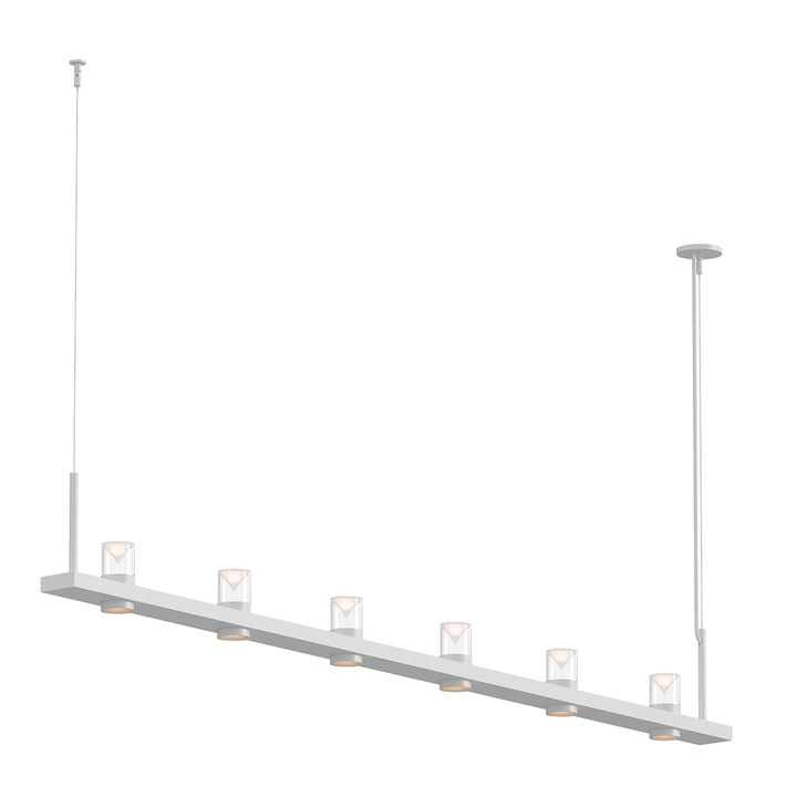 Sonneman Intervals® 8' Linear LED Pendant with Clear w/Cone Uplight Trim