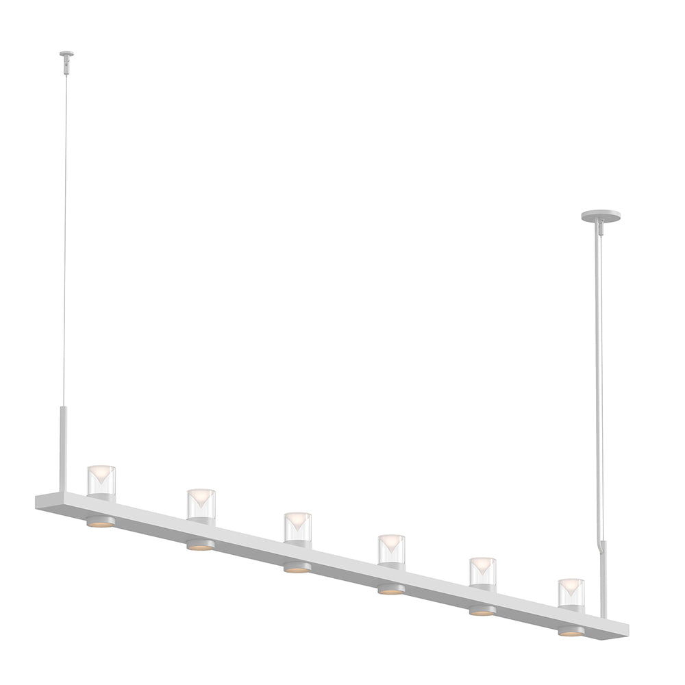 Sonneman Intervals® 8' Linear LED Pendant with Clear w/Cone Uplight Trim