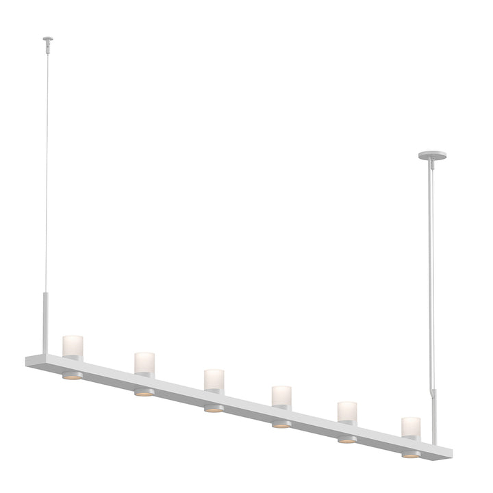 Sonneman Intervals® 8' Linear LED Pendant with Etched Cylinder Uplight Trim Pendants Sonneman   