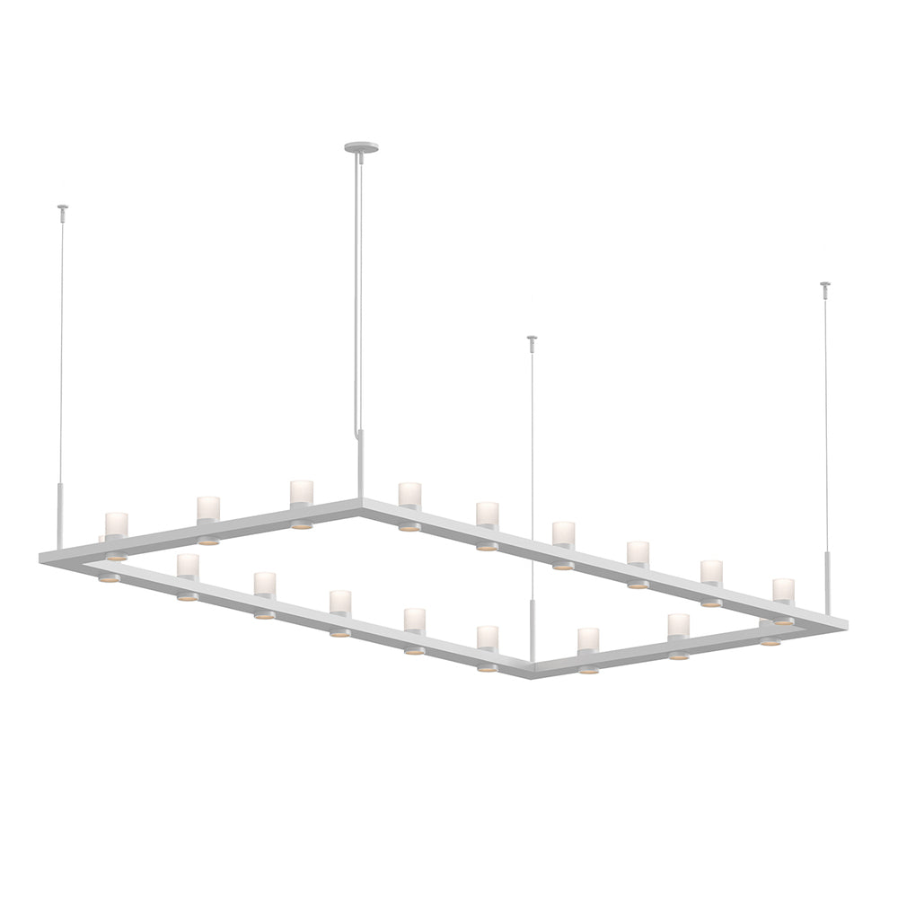 Sonneman Intervals® 4' x 8' Rectangle LED Pendant Etched Cylinder Uplight Trim Pendants Sonneman   