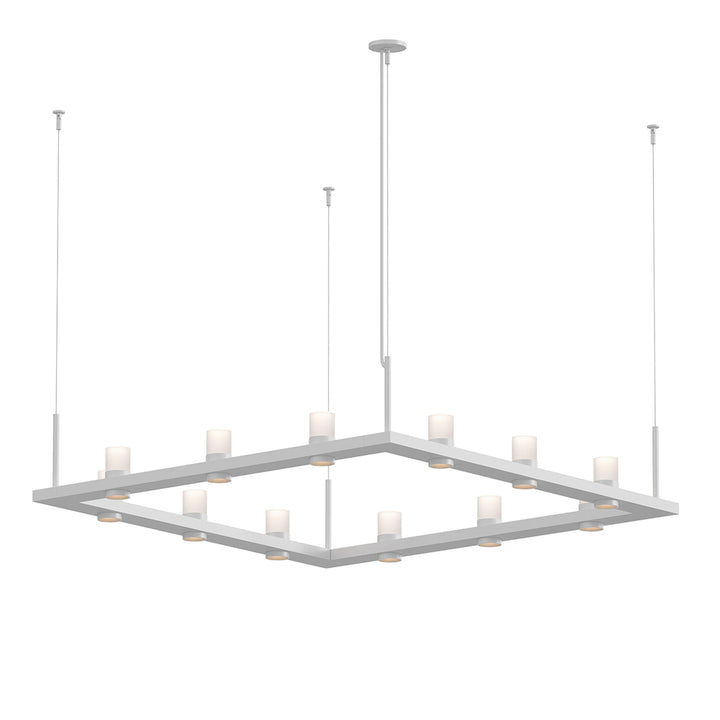 Sonneman Intervals® 4' Square LED Pendant with Etched Cylinder Uplight Trim Pendants Sonneman   