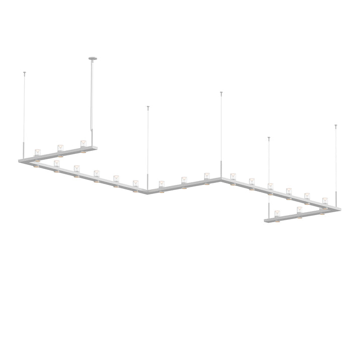 Sonneman Intervals® 4' x 16' Zig-Zag LED Pendant with Clear w/Cone Uplight Trim Pendants Sonneman   