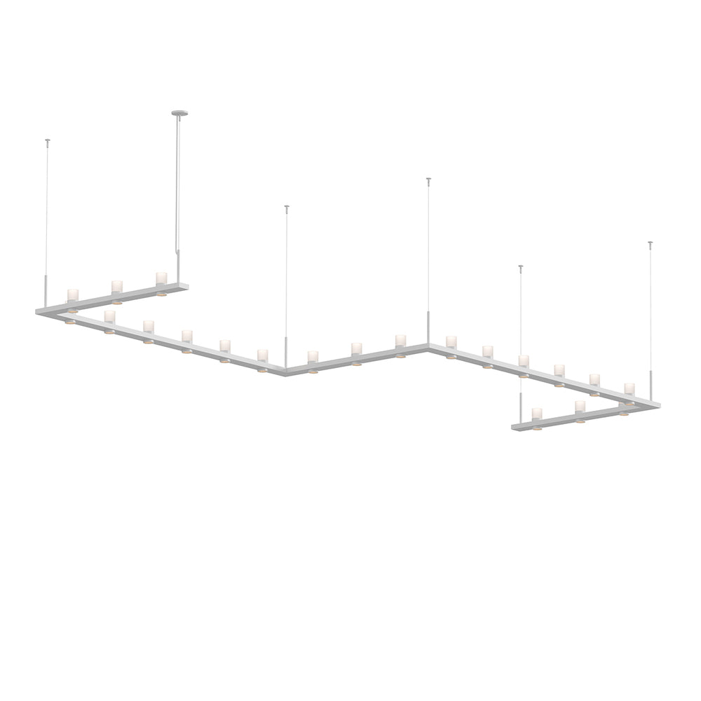 Sonneman Intervals® 4' x 16' Zig-Zag LED Pendant Etched Cylinder Uplight Trim