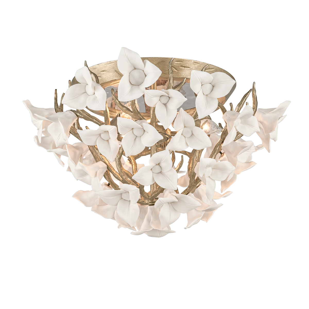 Corbett Lighting Lily Flush Mount Flush Mount Corbett ENCHANTED SILVER LEAF 18.25x12.5 