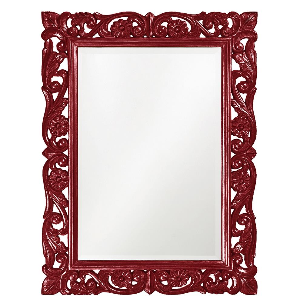 Howard Elliott Collection Chateau Mirror - Glossy Burgundy Mirrors Howard Elliott Collection   