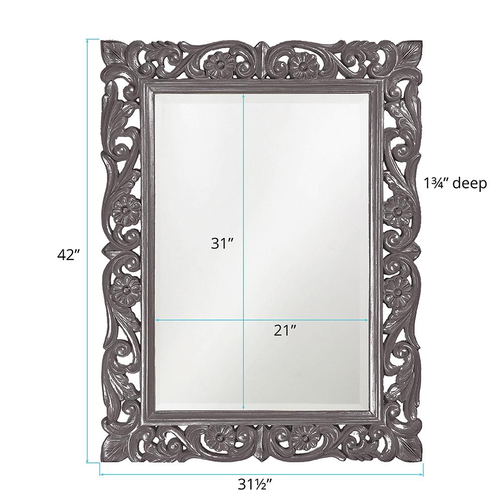 Howard Elliott Collection Chateau Mirror - Glossy Charcoal Mirrors Howard Elliott Collection   