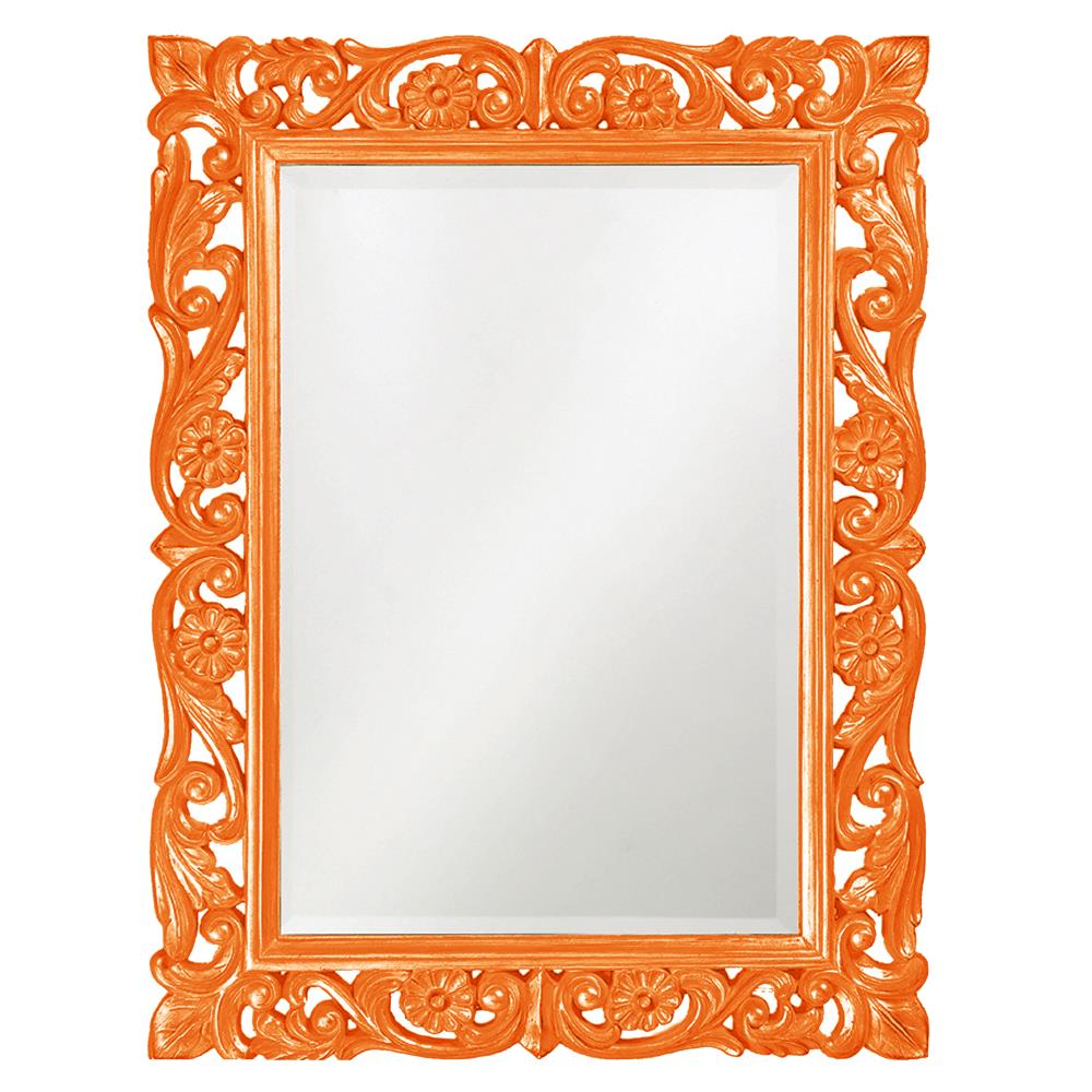 Howard Elliott Collection Chateau Mirror - Glossy Orange Mirrors Howard Elliott Collection   