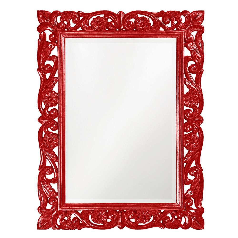 Howard Elliott Collection Chateau Mirror - Glossy Red Mirrors Howard Elliott Collection   