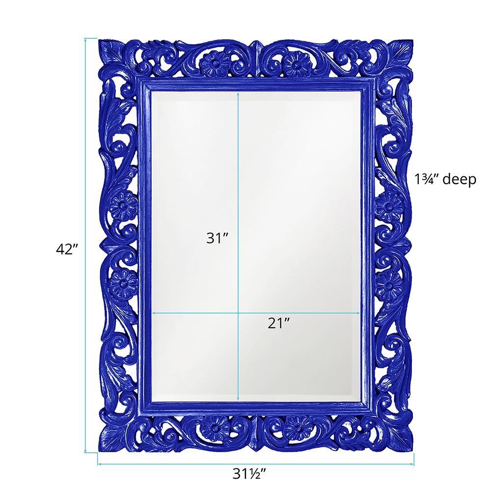 Howard Elliott Collection Chateau Mirror - Glossy Royal Blue Mirrors Howard Elliott Collection   