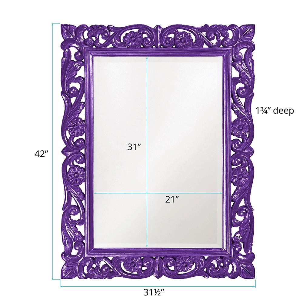 Howard Elliott Collection Chateau Mirror - Glossy Royal Purple Mirrors Howard Elliott Collection   