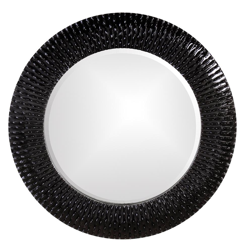 Howard Elliott Collection Bergman Mirror - Glossy Black Mirrors Howard Elliott Collection   