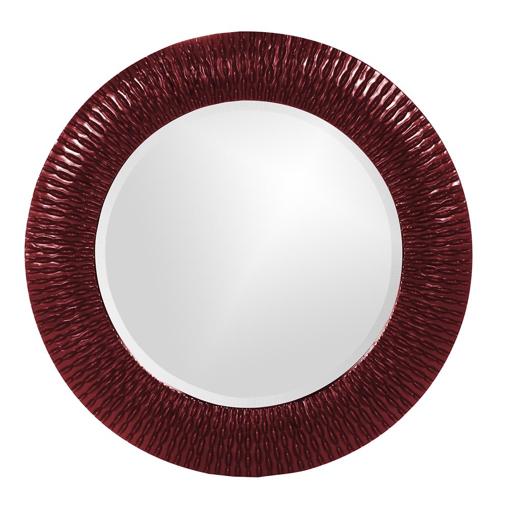 Howard Elliott Collection Bergman Mirror - Glossy Burgundy Mirrors Howard Elliott Collection   