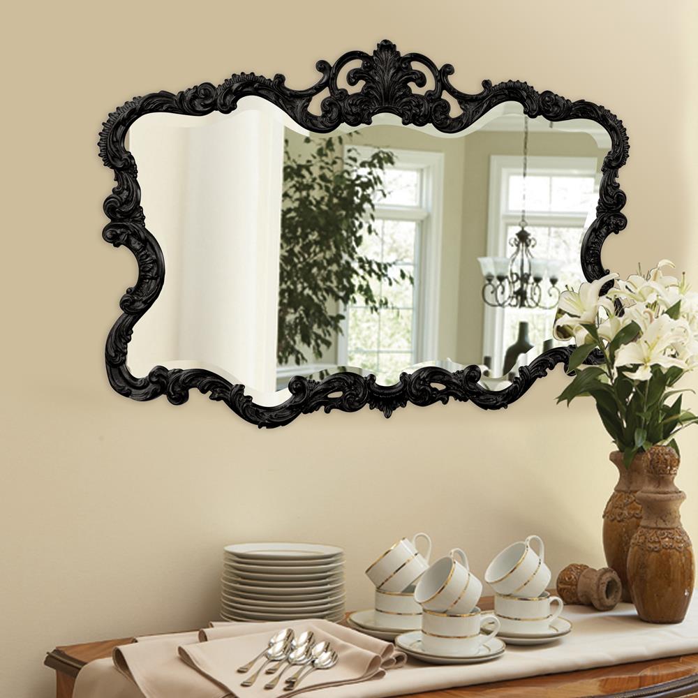 Howard Elliott Collection Talida Mirror - Glossy Black Mirrors Howard Elliott Collection   