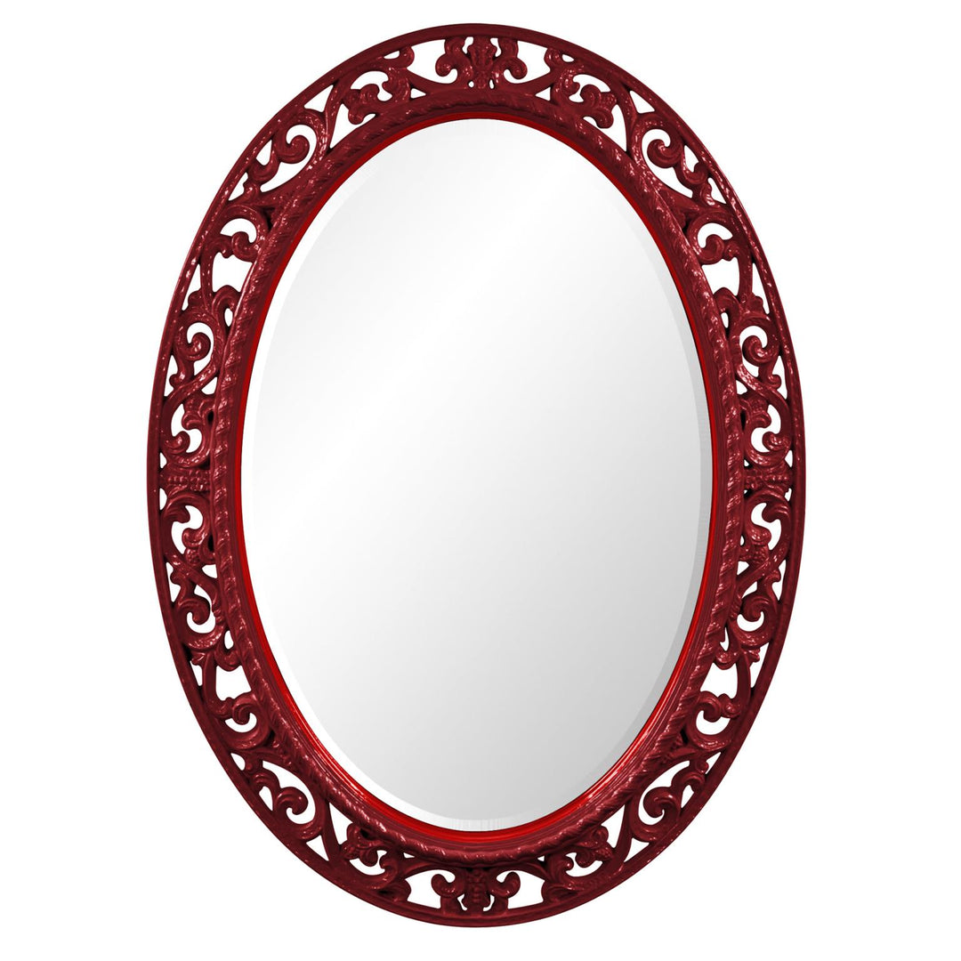 Howard Elliott Collection Suzanne Mirror - Glossy Burgundy Mirrors Howard Elliott Collection   