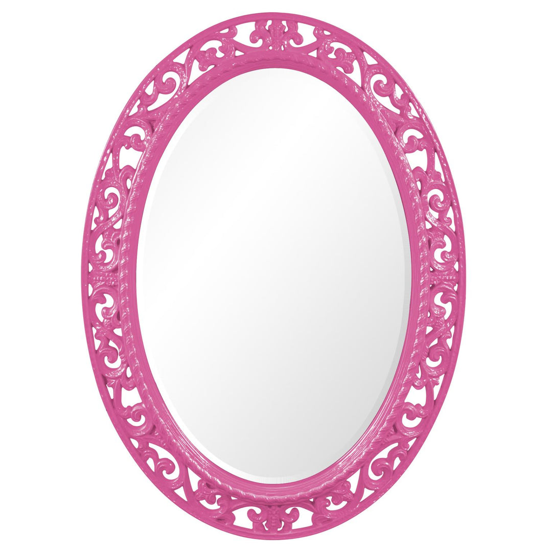 Howard Elliott Collection Suzanne Mirror - Glossy Hot Pink Mirrors Howard Elliott Collection   