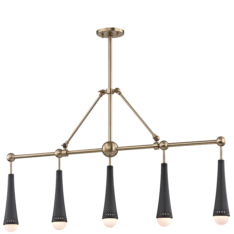 Hudson Valley Lighting Tupelo Linear Chandeliers Hudson Valley Lighting Aged Brass  