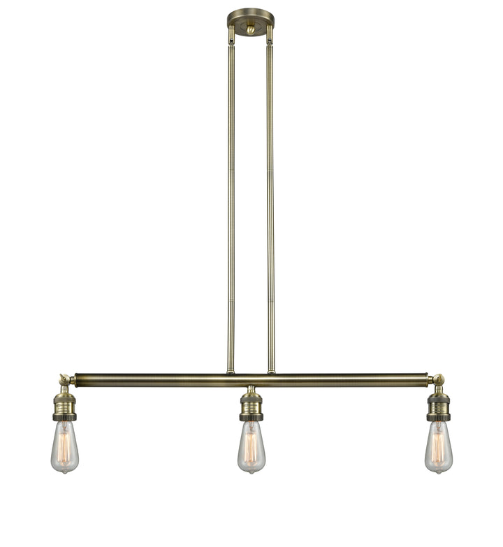 Innovations Lighting Bare Bulb Island Light - Antique Brass Linear Chandeliers Innovations Lighting Default Title  