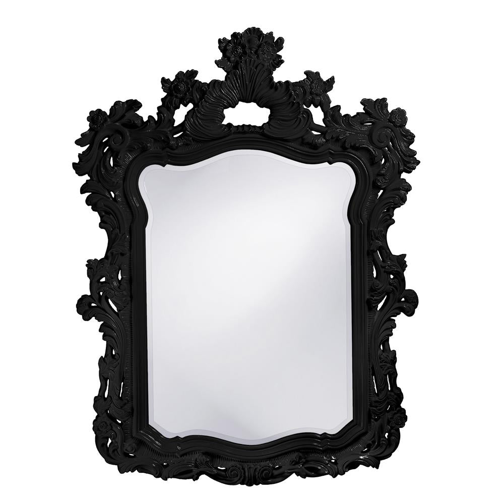 Howard Elliott Collection Turner Mirror - Glossy Black Mirrors Howard Elliott Collection   