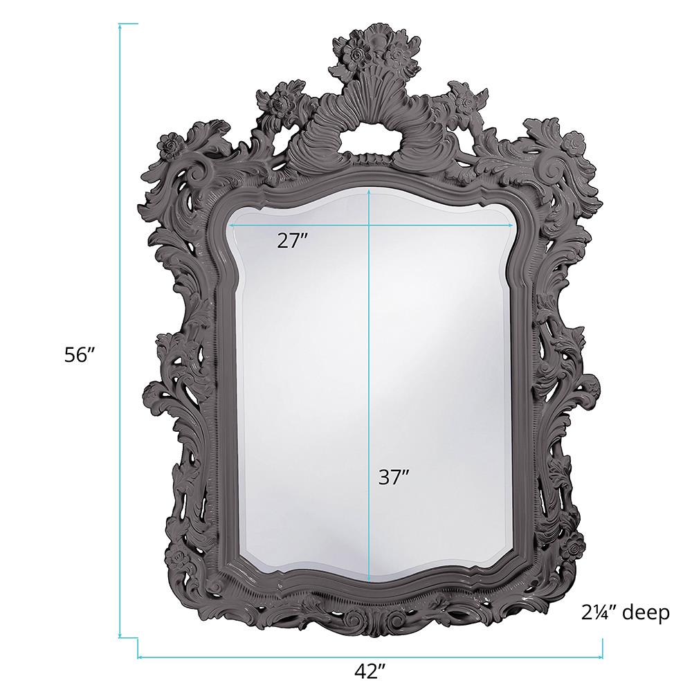 Howard Elliott Collection Turner Mirror - Glossy Charcoal Mirrors Howard Elliott Collection   