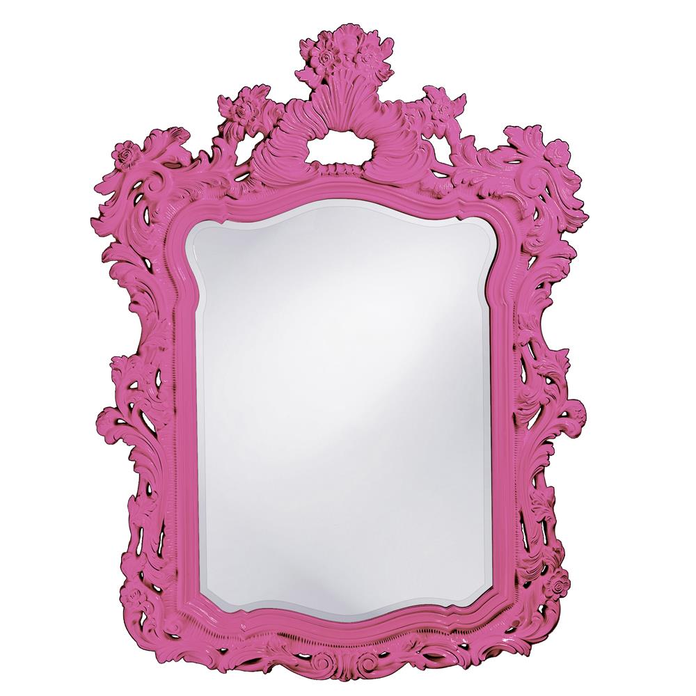 Howard Elliott Collection Turner Mirror - Glossy Hot Pink Mirrors Howard Elliott Collection   