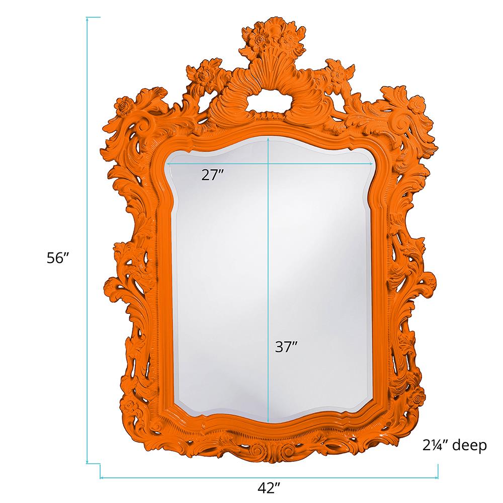 Howard Elliott Collection Turner Mirror - Glossy Orange Mirrors Howard Elliott Collection   