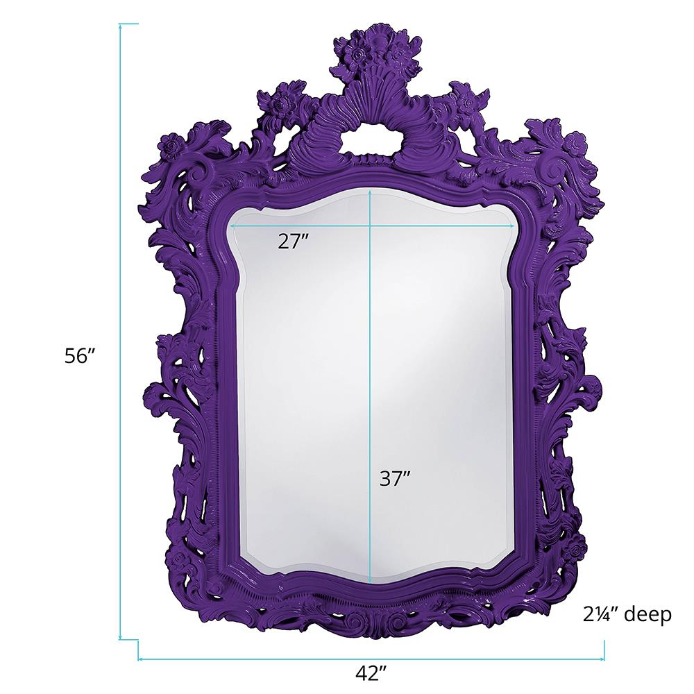 Howard Elliott Collection Turner Mirror - Glossy Royal Purple Mirrors Howard Elliott Collection   