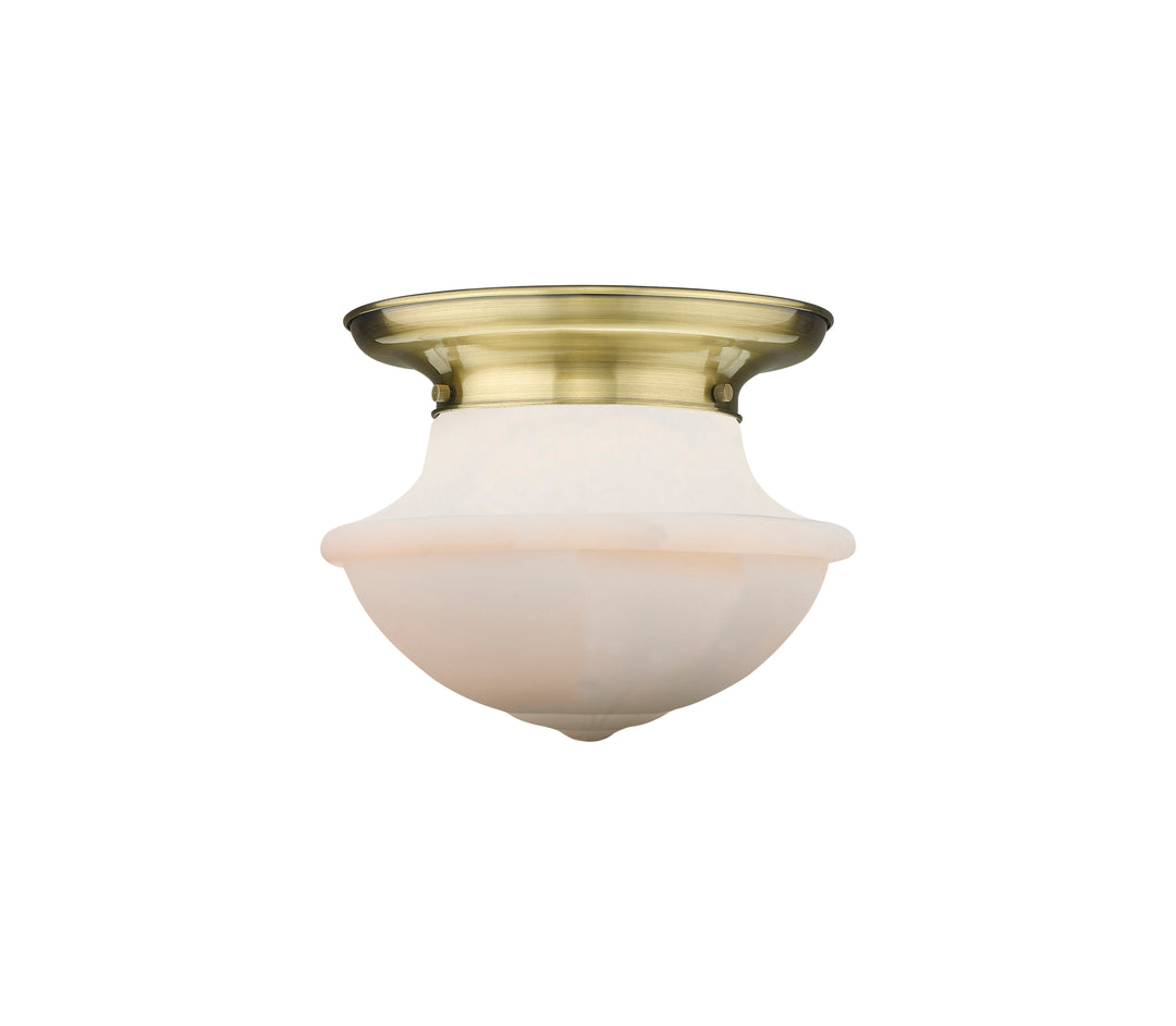 Innovations Lighting Oxford 12" Flush Mount - Antique Brass Ceiling Flush Mounts Innovations Lighting Matte White ; Glass Type: Frosted  