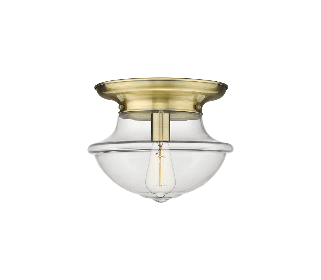 Innovations Lighting Oxford 12" Flush Mount - Antique Brass Ceiling Flush Mounts Innovations Lighting Clear ; Glass Type: Transparent  