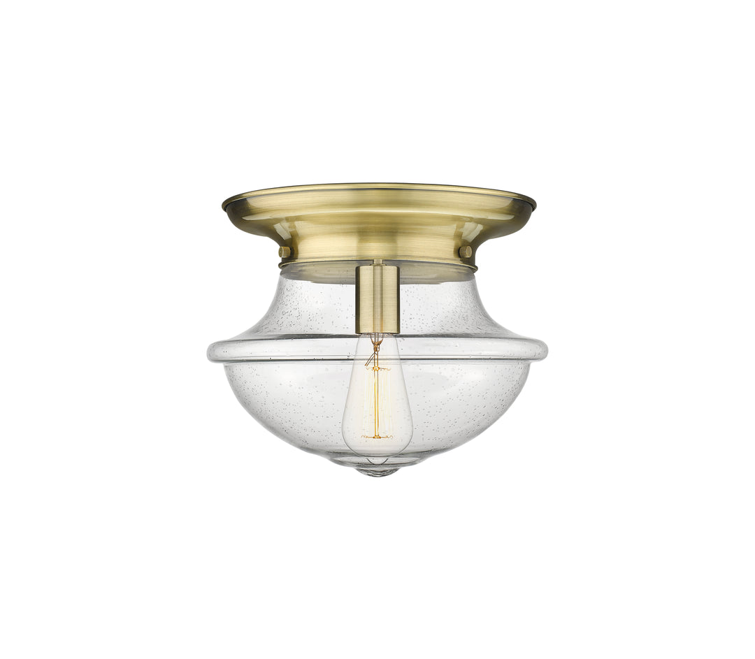 Innovations Lighting Oxford 12" Flush Mount - Antique Brass Ceiling Flush Mounts Innovations Lighting Seedy ; Glass Type: Seeded  