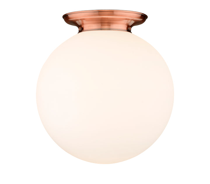 Innovations Lighting Beacon 18" Flush Mount Ceiling Flush Mounts Innovations Lighting Antique Copper Matte White ; Glass Type: Frosted 