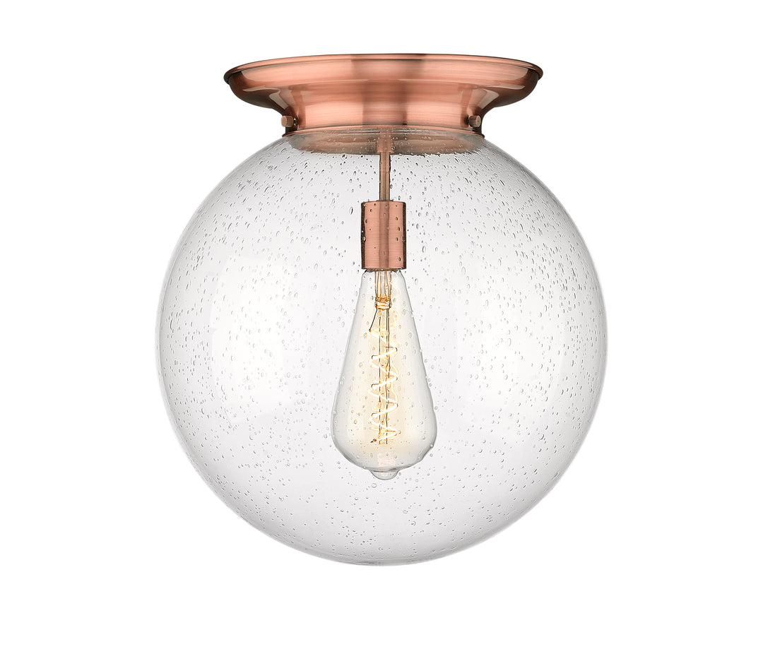 Innovations Lighting Beacon 16" Flush Mount Ceiling Flush Mounts Innovations Lighting Antique Copper Seedy ; Glass Type: Seedy 