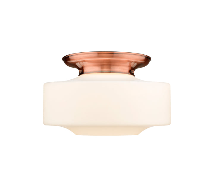 Innovations Lighting Bridgeton 16" Flush Mount Ceiling Flush Mounts Innovations Lighting Antique Copper Matte White ; Glass Type: Frosted 