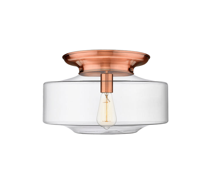 Innovations Lighting Bridgeton 16" Flush Mount Ceiling Flush Mounts Innovations Lighting Antique Copper Clear ; Glass Type: Transparent 