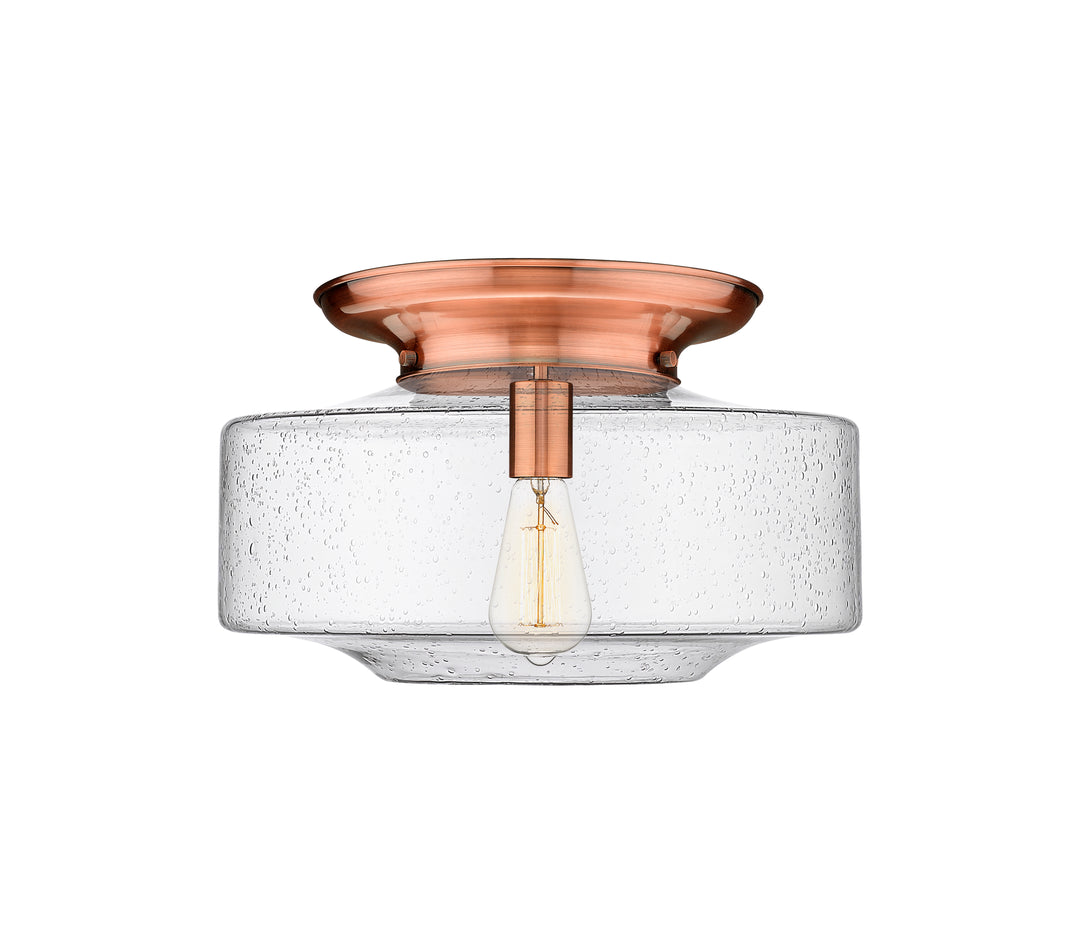 Innovations Lighting Bridgeton 16" Flush Mount Ceiling Flush Mounts Innovations Lighting Antique Copper Seedy ; Glass Type: Seedy 