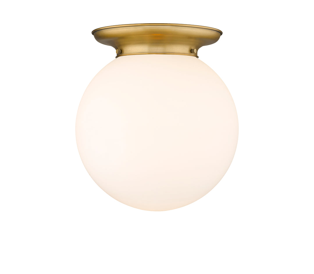 Innovations Lighting Beacon 14" Flush Mount Ceiling Flush Mounts Innovations Lighting Brushed Brass Matte White ; Glass Type: Frosted 