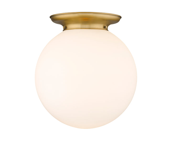 Innovations Lighting Beacon 16" Flush Mount Ceiling Flush Mounts Innovations Lighting Brushed Brass Matte White ; Glass Type: Frosted 