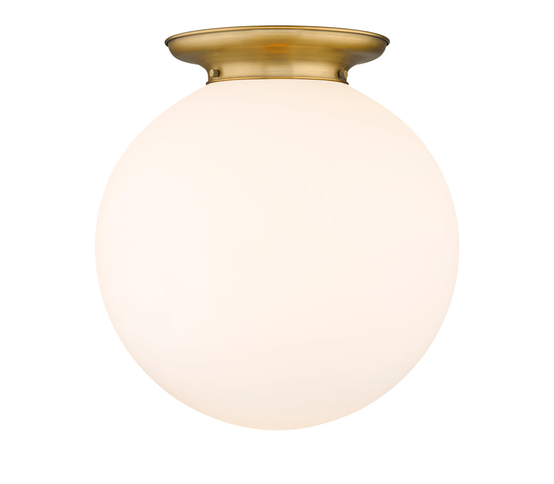 Innovations Lighting Beacon 18" Flush Mount Ceiling Flush Mounts Innovations Lighting Brushed Brass Matte White ; Glass Type: Frosted 