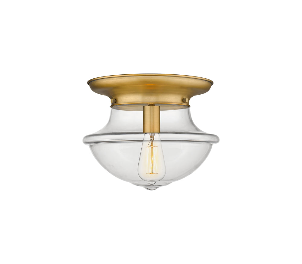 Innovations Lighting Oxford 12" Flush Mount - Brushed Brass Ceiling Flush Mounts Innovations Lighting Clear ; Glass Type: Transparent  