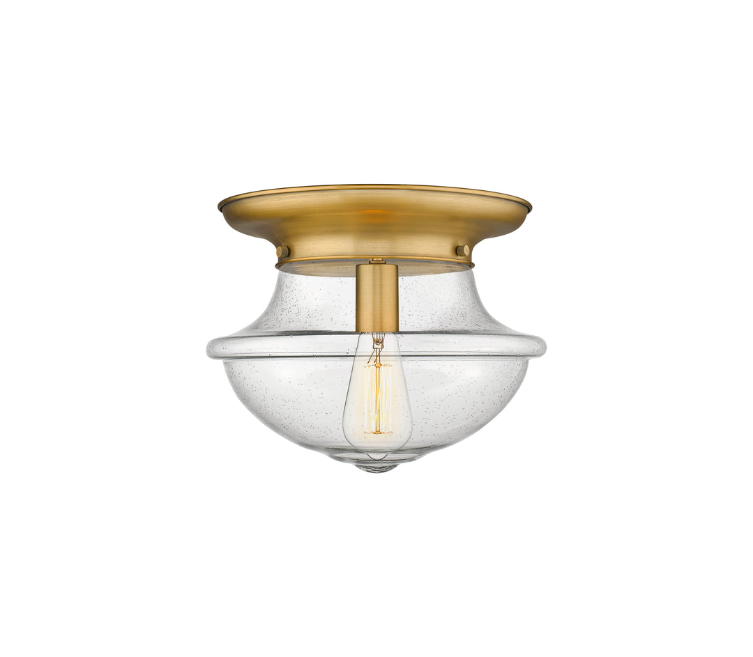 Innovations Lighting Oxford 12" Flush Mount - Brushed Brass Ceiling Flush Mounts Innovations Lighting Seedy ; Glass Type: Seeded  